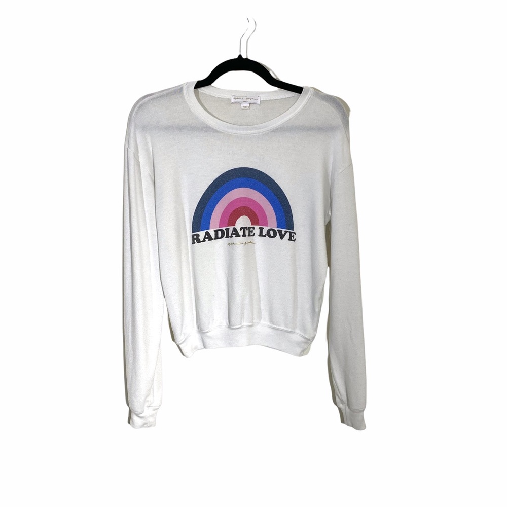 Spiritual Gangster White 'Radiate Love' Rainbow Sweatshirt